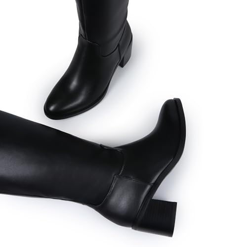 Black Boots for Women Knee High Boots Women Wide Calf Boot with Pointed Toe3