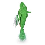 Dr. Seuss for Pets Dr. Seuss One Fish Two Fish Catnip Kicker Cat Toy, Green Fun Plush Toy for Cats | Cat Exercise Toy with Feathers & Catnip | Catnip Toys, Cat Toys with Catnip, 12 '(FF19713)