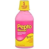 Pepto-Bismol Original Liquid 5 Symptom Medicine - Including Upset Stomach & Diarrhea Relief, 16 Oz (Pack of 3)