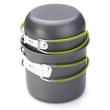 Generic 2Pcs Camp Cooking Pot Bowl Set Ultralight Utensils Outdoor Picnic BBQ Cookware