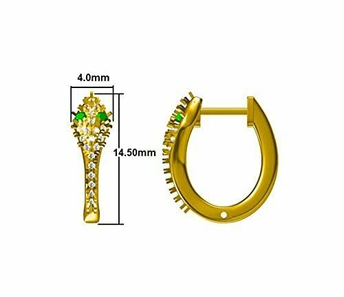 Navnita Jewellers Eyes 14K Yellow Gold Plated 1.75 Ct Ruby Diamond Snake Huggie Hoop Earrings #TOP1
