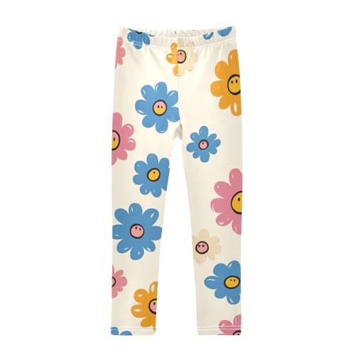 Girls Leggings Cool Groovy Flowers Toddler Girls Clothes Leggings for Girls Toddler Girls Leggings 3-4T
