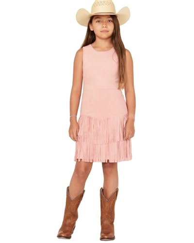 Shyanne Girls' Faux Suede Fringe Dress - T59794LJPB-PNK X- US Pink