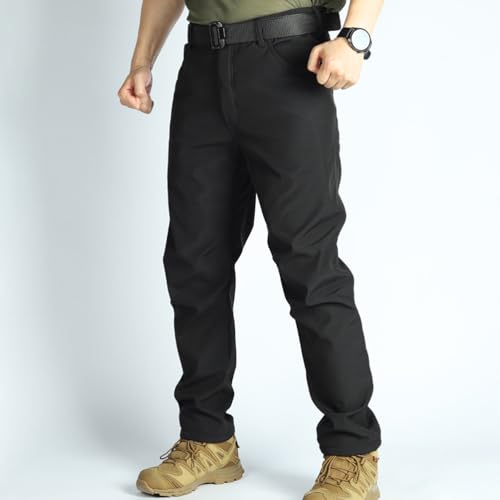 Men's Cargo Pants Fleece Thermal Tactical Pants Outdoor Casual Multi Pocket Warm Work Trousers3