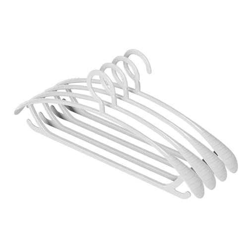 Clothes Hangers, 4Pcs Plastic Hangers Wide Shoulder Design Traceless Anti Slip Coat Hanger for Everyday Standard Use, Room Essentials and Basics (White)