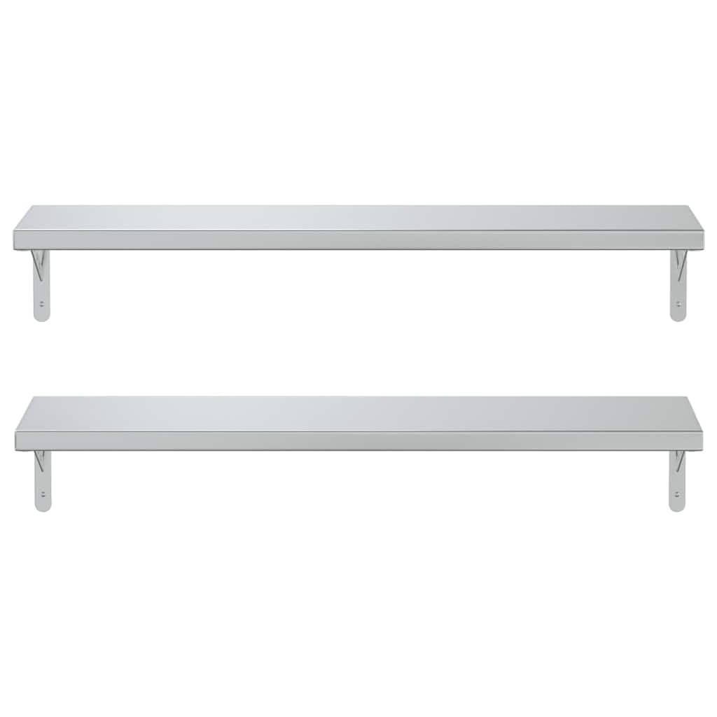 Generisch Wandregale 2 STK. 100x23,5 cm Silbern Edelstahl,Möbel,Regalsysteme,Wandregale-3214504