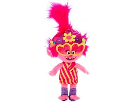 Peluche Trolls World Tour Poppy Robe Jaune et Mauve 28 cm - Doudou Dessin Anime - Set Peluche +...