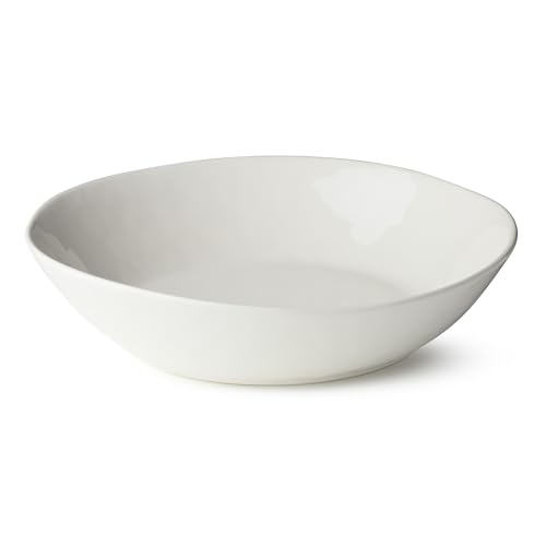 Linen Cream Stoneware Pasta Serving Bowl 128 oz 13x3 Oversized Neutral Glazed Bowl for Pasta Salads Entrees & Family Meals Modern Farmhouse Style Durable Stoneware Serveware