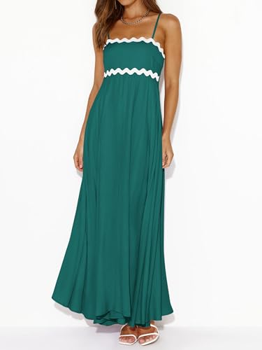 Image of PRETTYGARDEN Women Spaghetti Strap Boho Maxi Dresses Flowy