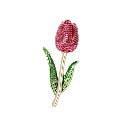 Vintage Tulips Shaped Pin Enameled Coating Alloy Craftsmanship Fashion Jewelry