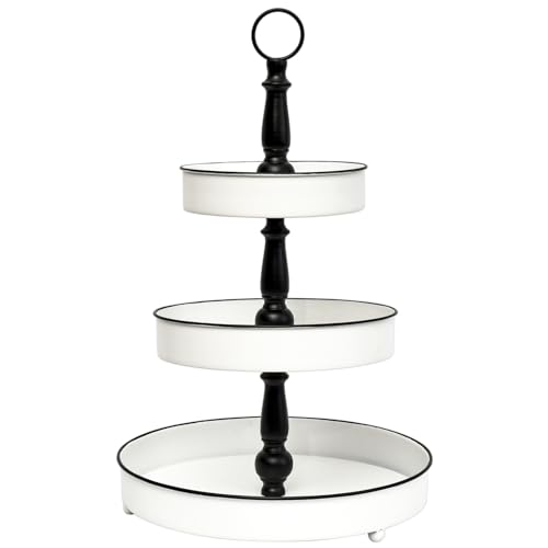 MODE HOME Decorative 3 Tiered Metal Tray Stand with Handle
