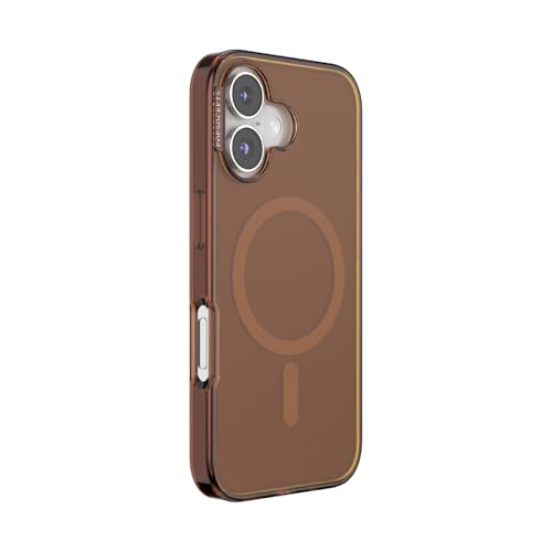 Image of PopSockets Polycarbonate iPhone 16 Case Compatible with Magsafe, Phone Case for iPhone 16, Wireless Charging Compatible, Case Back Cover Only - Amber