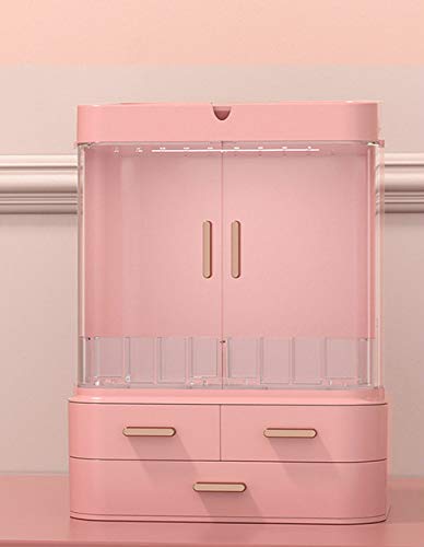 StafenyCosmetic storage box with mirror desktop jewelry storage box drawer led cosmetic mirror