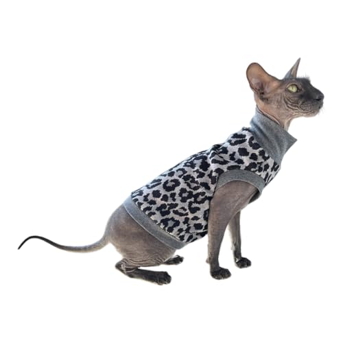 Kotomoda Cat's Cozy Comfort for Hairless Beauties: Winter Turtleneck Panther grey for Sphynx and Naked Cats (Medium) - Image 3