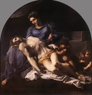 GFM Painting Reproducción de pintura al óleo pintada a mano de Pieta 1599-1600,Pintura al óleo de Annibale Carracci - 72 por 96 pulgadas