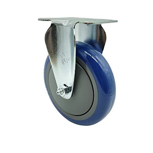 Stainless Steel Polyurethane Swivel Top Plate Rigid Caster w/5