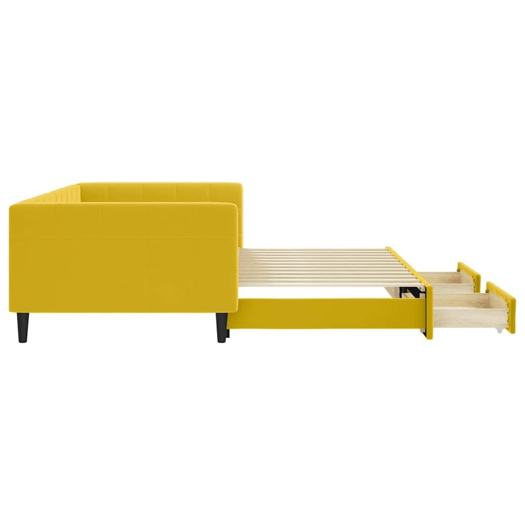 Sofa 2 w 1 z łóżkiem gniazdowym i szufladami, rozkładana dwuosobowa sofa z schowkiem, aksamitna tapicerka, drewniana i metalowa rama do salonu