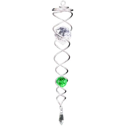 Iron Stop 80684 34cm Classic Crystal Wind Twister - Silver/Green Cover