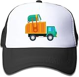 Children Sun Protection Baseball Cap Adjustable Mesh Hats Cartoon Garbage Truck (Black, One Size) Fashion Kids Toddler Trucker Cap Snapback Hat
