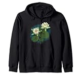 Belle fleur de lotus blanc aquarelle motif nénuphar Sweat à Capuche