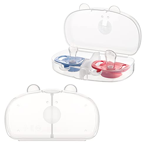 Image of Accmor Pacifier Case, Pacifier Container, Baby Pacifier Case for Travel, BPA Free, Can be Used to Carry 2 Pacifiers, Transparent, 2 Pack
