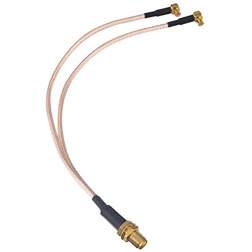 Câble splitter SMA femelle vers double MCX mâle coudé RG316 de 0,20m