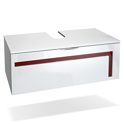 Vetrina Vladon Morena V2, vetrina a pavimento, mobile bianco opaco, frontali bianco lucido, cubo