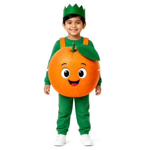 Image of Raj Costume Kids Fruit & Vegetable Fancy Dress Costume | Soft Felt Fruit and Vegetable Cutout Costume for Boys & Girls | School Annual Function