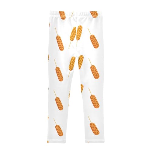 ZZKKO Girls Leggings Korean Corn Dog Toddler Girls Clothes Leggings for Girls Toddler Girls Leggings 3-4T2