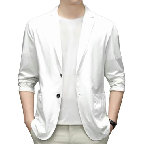 Men Blazer Anti Wrinkle Ultra Thin Suit Jacket Spring Autumn Breathable Stretch Casual Suit Lightweight Blazers3