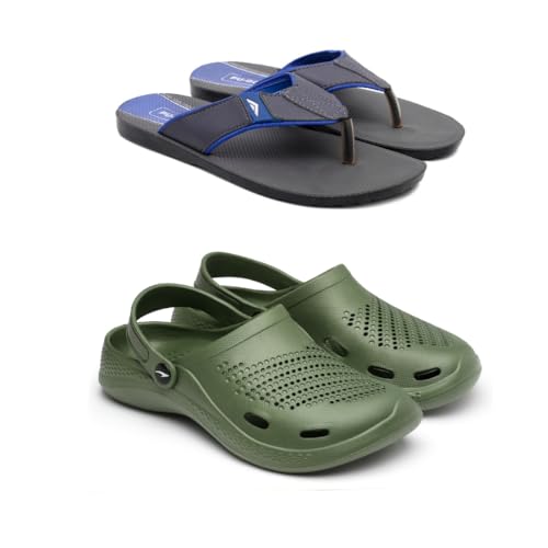 Image of ASIAN Men's Combo Casual Walking Daily Used Clogs & PU Slipper with Lightweight Design Clog & Slippers For Men's & Boy's