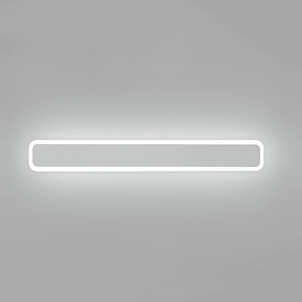 KBUUKYYXouy White Linear Metal Wall Light with Acrylic Shade Wall Washer, Modern Strip Wall Lamp, Bedroom Bedside Long Wall Sconce,59CM(39CM)