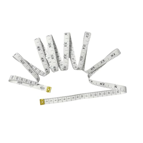 Soft Tape Measure 2-Pack - Dual Scale Flexible Ruler for Weight Loss, Medical Measurements, Tailoring, and Crafts - Versatile Vinyl Ruler with Centimeter Scale on Reverse Side - 60-inch (White)