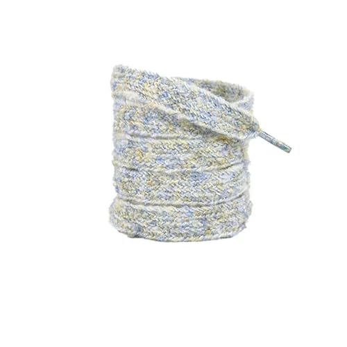 FOVAOK 2 pares de cordones de felpa de 1,8 cm de ancho, planos, de una sola capa, coloridos, de mohair, esponjosos, para zapatos de mujer, 8953 Blanco Gris, 400cm