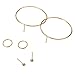 Produktbild Vektenxi 3 Paar Chic Thin Creolen Runde Strass Ohrstecker Frauen Schmuck Set - Golden Durable und Nützlich