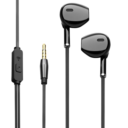 Wired Earbuds with Microphone, 3.5mm in-Ear Headphones with Inline Control, Lightweight & Comfortable Earphones for Gaming, Calls, Music & Everyday Use