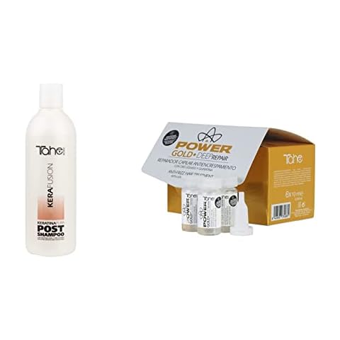 Champú Post Alisador Tahe Kerafusion + Repair Power Gold Mask Cover