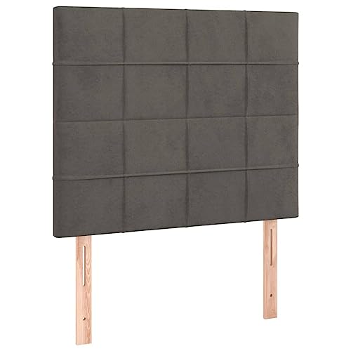 vidaXL Kopfteil Polsterkopfteil Bettkopfteil Bettgestell für Bett Betthaupt Bettrahmen Schlafzimmer Bettzubehör Dunkelgrau 80x5x118/128 cm Samt
