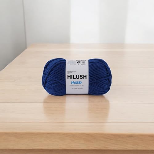 Image of Hobby,Wool Yarn dk Acrylic Hand Knitting Yarn Ball (100g /1 Ball),Suitable for Craft amigurumi Shade 001 (deep Blue)