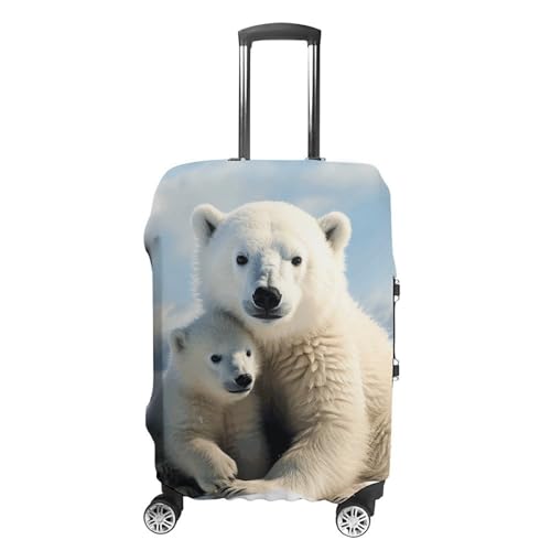 Cute Polar Bear Travel Luggage Cover Anti-scratch Suitcase Cover Elastic Suitcase Protective Cover Fits 19-32 Inch Luggage L