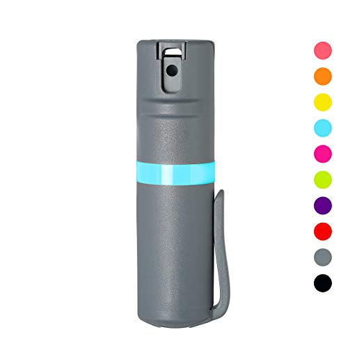 POM Grey Flip Top Pepper Spray Pocket Clip - Maximum Strength OC Spray