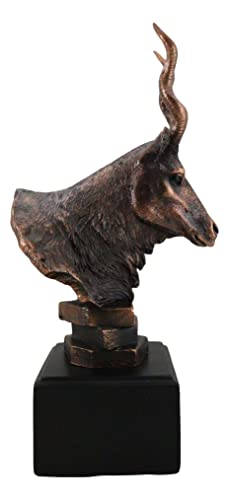 Estatua rústica de antílope africano Kudu en bronce 9.75" miniatura 5