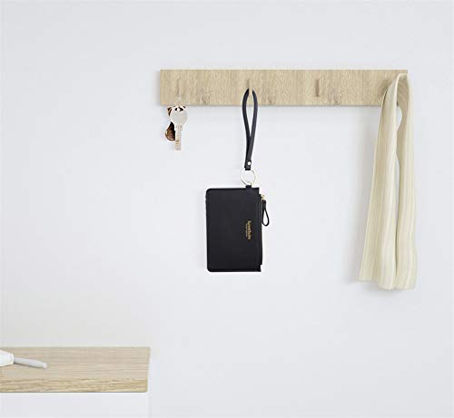 Aiyo Nice Women Slim Rfid Card Case Holder Wristlet Zip Id Case Wallet Small Leather Wallet Coin Purse With Keychain (Black) #TOP5