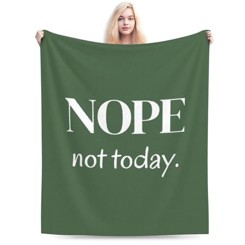 Nope Not Today Throw Blanket - Soft Plush Fleece Blanket for Couch,...