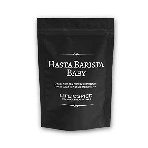 Life of Spice Hasta Barista Baby Spice Rub | All Purpose BBQ Rub for Meat, Fish and Veg | 60g Pack with Recipe Card | Paprika, Espresso, Garlic and Thyme | Fantastic Coffee Infused BBQ Spice Rub