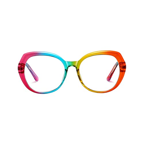 Image of Melrose Fashion ladies blue blocking reading glasses, irregular colorful anti-fatigue /glare female computer games presbyopia