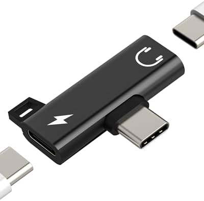 2X 2 in 1 Dual Type C Headphone Adapter USBC Splitter Jack AUX Audio Charging Converter for