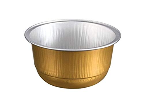 KEISEN 3 25 150ml 100PK 6oz Disposable Aluminum Foil Cups for Muffin Cupcake Baking Bake Utility Ramekin Cup gold