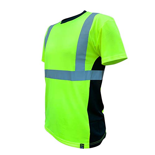 SafetyShirtz SS360 ANSI Class 2 Safety Tee Yellow (Safety Green) w/Vented Sides S