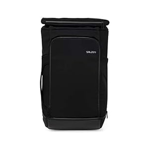 Salzen Triplete Rucksack aus Nylon in der Farbe Schwarz, mit gepolstertem 16 Zoll Tablet und Laptopfach, Volumen: 32l erweiterbar auf 37l, Größe: 32 x 21 x 56 cm, ZEN-SBP-001-858